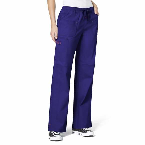 WonderWink 5108 Women's WonderFLEX Faith Multi-Pocket Cargo Scrub Pant Grape - Picture 1 of 1